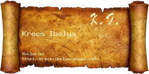 Krecs Ibolya névjegykártya