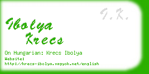 ibolya krecs business card